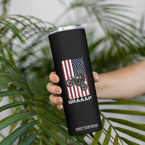 Dirt Bike Skinny Tumbler Braaap American Flag Motocross TS14 Print Your Wear