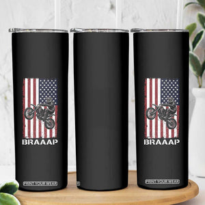 Dirt Bike Skinny Tumbler Braaap American Flag Motocross TS14 Print Your Wear