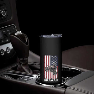 Dirt Bike Skinny Tumbler Braaap American Flag Motocross TS14 Print Your Wear