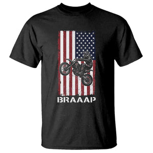 Dirt Bike T Shirt Braaap American Flag Motocross TS14 Black Print Your Wear