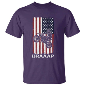 Dirt Bike T Shirt Braaap American Flag Motocross TS14 Purple Print Your Wear
