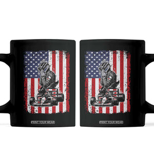 Patriotic Racing Car American Flag Race Coffee Mug TS14 Black Print Your Wear