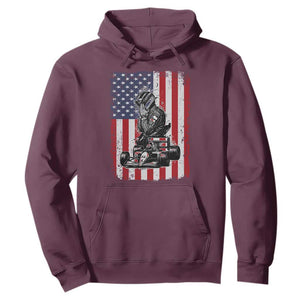 Patriotic Racing Car American Flag Race Hoodie TS14 Maroon Print Your Wear