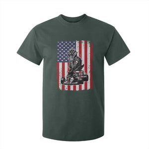 Patriotic Racing Car American Flag Race T Shirt For Kid TS14 Dark Forest Green Print Your Wear