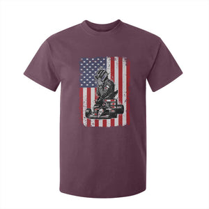 Patriotic Racing Car American Flag Race T Shirt For Kid TS14 Maroon Print Your Wear