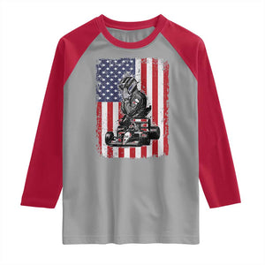 Patriotic Racing Car American Flag Race Raglan Shirt TS14 Sport Gray Red Print Your Wear