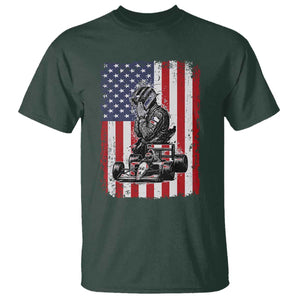 Patriotic Racing Car American Flag Race T Shirt TS14 Dark Forest Green Print Your Wear