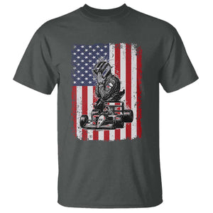Patriotic Racing Car American Flag Race T Shirt TS14 Dark Heather Print Your Wear
