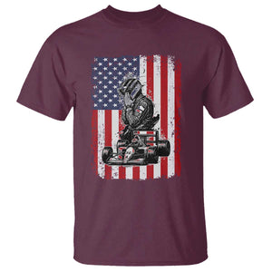 Patriotic Racing Car American Flag Race T Shirt TS14 Maroon Print Your Wear