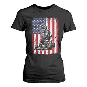 Patriotic Racing Car American Flag Race T Shirt For Women TS14 Black Print Your Wear