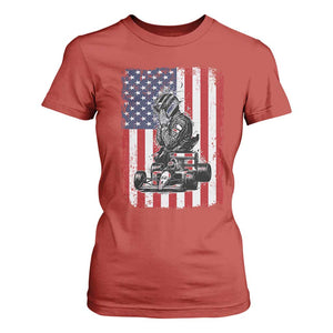 Patriotic Racing Car American Flag Race T Shirt For Women TS14 Red Print Your Wear
