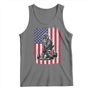 Patriotic Racing Car American Flag Race Tank Top TS14 Black Heather Print Your Wear