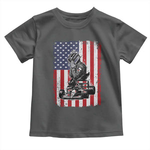 Patriotic Racing Car American Flag Race Toddler T Shirt TS14 Dark Heather Print Your Wear