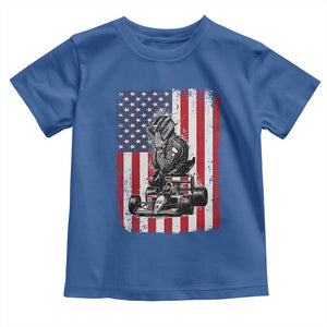 Patriotic Racing Car American Flag Race Toddler T Shirt TS14 Royal Blue Print Your Wear