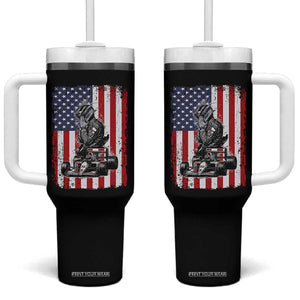 Patriotic Racing Car American Flag Race Tumbler With Handle TS14 One Size: 40 oz Black Print Your Wear