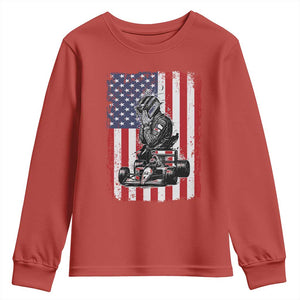 Patriotic Racing Car American Flag Race Youth Sweatshirt TS14 Red Print Your Wear