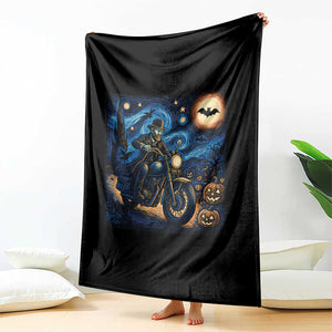 Dirt Bike Throw Blanket Van Gogh Starry Night Halloween Biker TS14 Print Your Wear