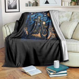 Dirt Bike Throw Blanket Van Gogh Starry Night Halloween Biker TS14 Print Your Wear