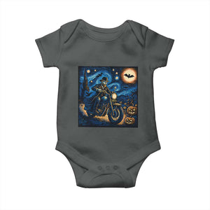 Dirt Bike Baby Onesie Van Gogh Starry Night Halloween Biker TS14 Dark Heather Print Your Wear