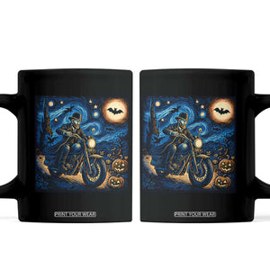 Dirt Bike Coffee Mug Van Gogh Starry Night Halloween Biker TS14 Black Print Your Wear