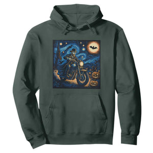 Dirt Bike Hoodie Van Gogh Starry Night Halloween Biker TS14 Dark Forest Green Print Your Wear