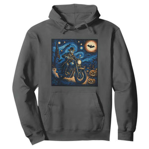 Dirt Bike Hoodie Van Gogh Starry Night Halloween Biker TS14 Dark Heather Print Your Wear