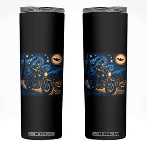 Dirt Bike Skinny Tumbler Van Gogh Starry Night Halloween Biker TS14 Black Print Your Wear