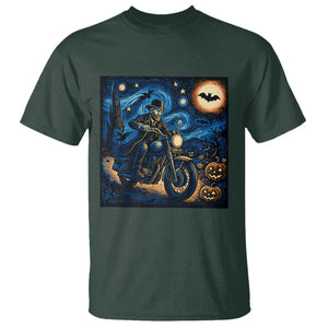 Dirt Bike T Shirt Van Gogh Starry Night Halloween Biker TS14 Dark Forest Green Print Your Wear
