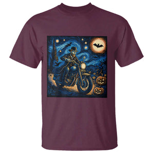 Dirt Bike T Shirt Van Gogh Starry Night Halloween Biker TS14 Maroon Print Your Wear