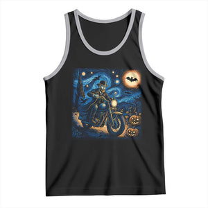 Dirt Bike Tank Top Van Gogh Starry Night Halloween Biker TS14 Black Athletic Heather Print Your Wear