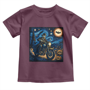 Dirt Bike Toddler T Shirt Van Gogh Starry Night Halloween Biker TS14 Maroon Print Your Wear