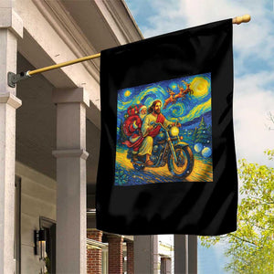 Dirt Bike Motocross Garden Flag Jesus Santa Christmas Starry Night TS14 Print Your Wear