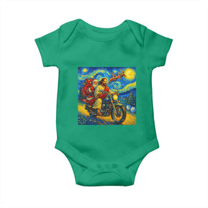 Dirt Bike Motocross Baby Onesie Jesus Santa Christmas Starry Night TS14 Irish Green Print Your Wear