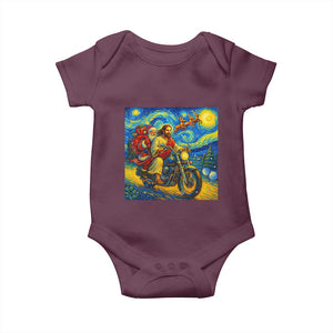 Dirt Bike Motocross Baby Onesie Jesus Santa Christmas Starry Night TS14 Maroon Print Your Wear