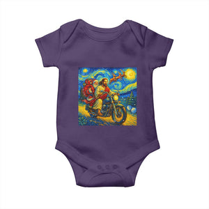 Dirt Bike Motocross Baby Onesie Jesus Santa Christmas Starry Night TS14 Purple Print Your Wear