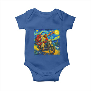 Dirt Bike Motocross Baby Onesie Jesus Santa Christmas Starry Night TS14 Royal Blue Print Your Wear