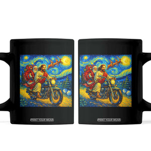 Dirt Bike Motocross Coffee Mug Jesus Santa Christmas Starry Night TS14 Black Print Your Wear