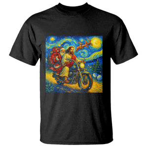 Dirt Bike Motocross T Shirt Jesus Santa Christmas Starry Night TS14 Black Print Your Wear