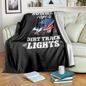 Sprint Car Racing Throw Blanket Summer Nights And Dirt Track Lights TS14 Print Your Wear
