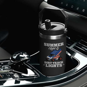 Sprint Car Racing Flip Straw Tumbler Summer Nights And Dirt Track Lights TS14 Print Your Wear