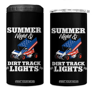 Sprint Car Racing 4 in 1 Can Cooler Tumbler Summer Nights And Dirt Track Lights TS14 One Size: 16 oz Black Print Your Wear