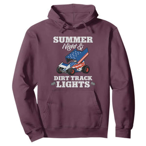 Sprint Car Racing Hoodie Summer Nights And Dirt Track Lights TS14 Maroon Print Your Wear
