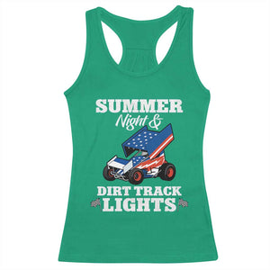Sprint Car Racing Racerback Tank Top Summer Nights And Dirt Track Lights TS14 Irish Green Print Your Wear