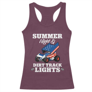 Sprint Car Racing Racerback Tank Top Summer Nights And Dirt Track Lights TS14 Maroon Print Your Wear
