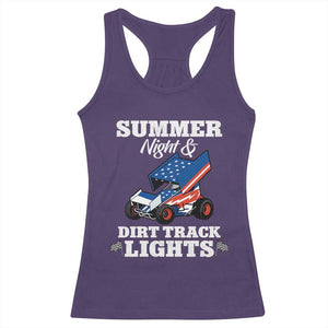 Sprint Car Racing Racerback Tank Top Summer Nights And Dirt Track Lights TS14 Purple Print Your Wear