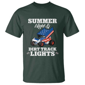 Sprint Car Racing T Shirt Summer Nights And Dirt Track Lights TS14 Dark Forest Green Print Your Wear