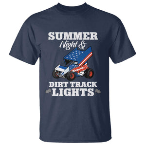 Sprint Car Racing T Shirt Summer Nights And Dirt Track Lights TS14 Navy Print Your Wear
