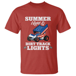 Sprint Car Racing T Shirt Summer Nights And Dirt Track Lights TS14 Red Print Your Wear