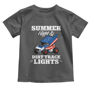 Sprint Car Racing Toddler T Shirt Summer Nights And Dirt Track Lights TS14 Dark Heather Print Your Wear