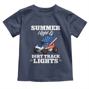 Sprint Car Racing Toddler T Shirt Summer Nights And Dirt Track Lights TS14 Navy Print Your Wear